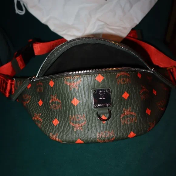 NEW MCM Skyoptic Visetos Small Fursten Belt Bag Diamond Cognac - Picture 6 of 10